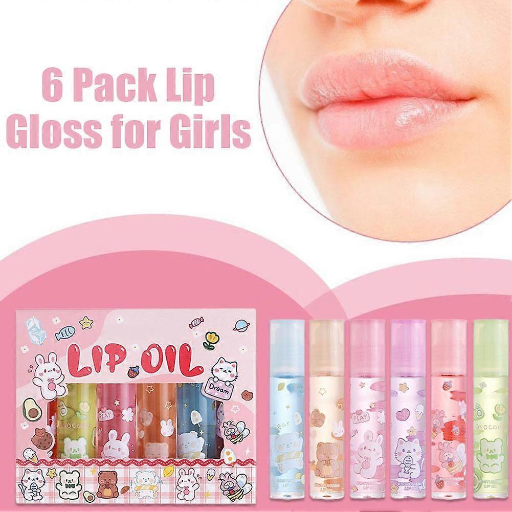 6 Pcs Lip Oil Set Sexy Colour Hydrating Moisturise Lip Glossy Oil Sweet