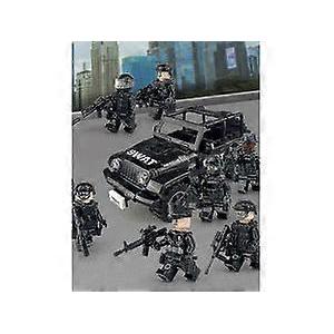 1 Set of Black Man Building Block Model Set City Police Model Building Block Set Children's Toys New