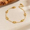 Rhinestone Hollow Gold-Plated Eye Pendant Chain Jewelry Set