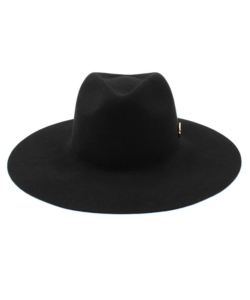 Yunibeosyeolkemiseuteuli Gold Metal Long Wool Fedora Bk Metal Long Fedora