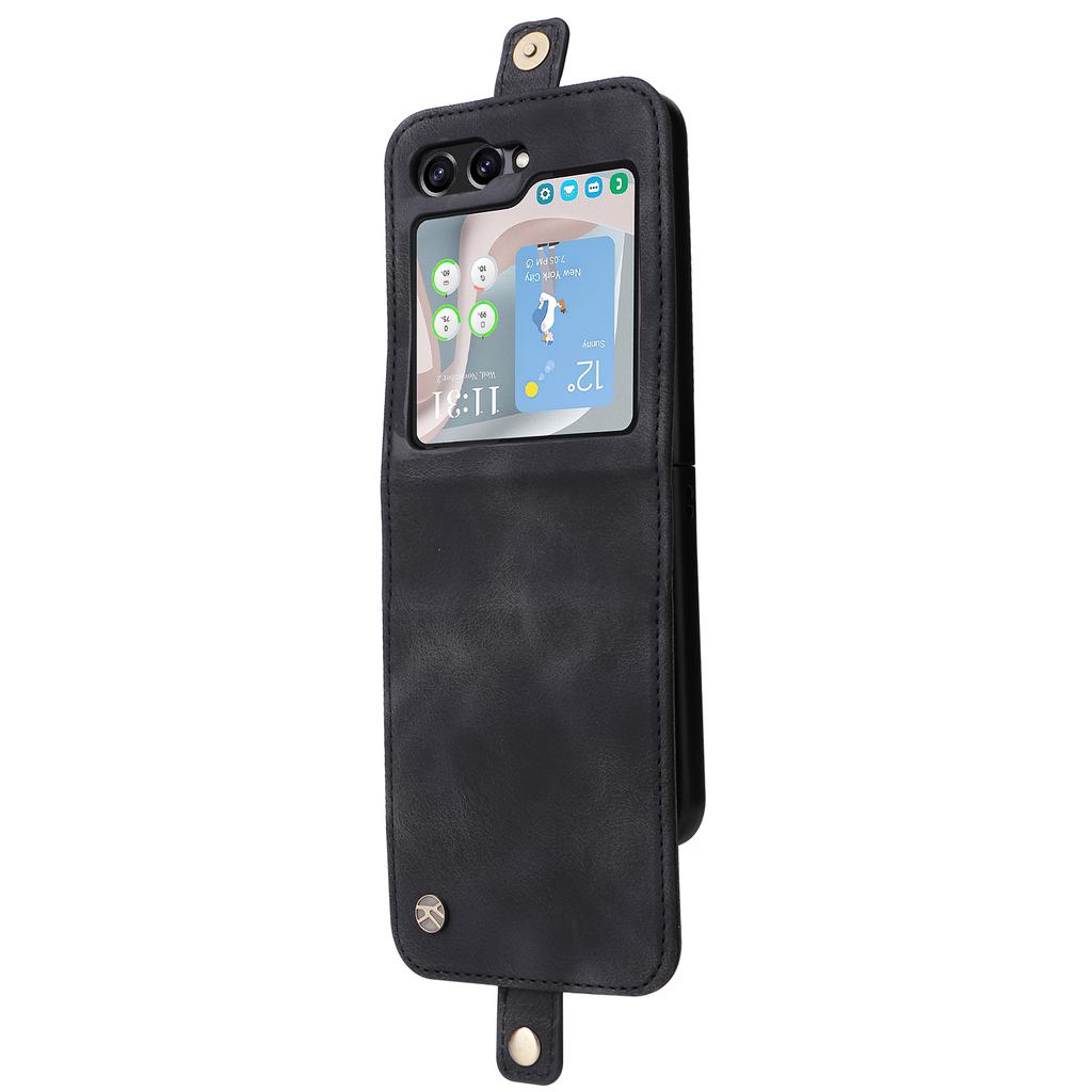 YIKATU YK-002 For Samsung Galaxy Z Flip7 FE 5G/Z Flip6 5G Case Card Holders PU Leather Skin-Touch Phone Cover