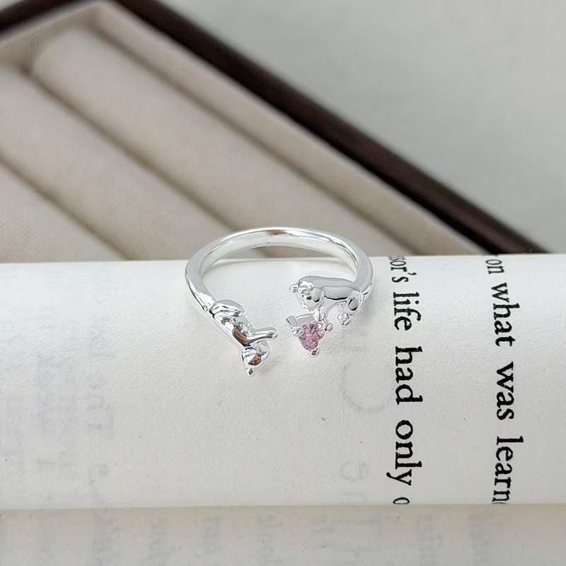 

Wind Fashion Super Fairy Love Zir*****Pen Ring Niche High Sense Stacking Wearing Personalized Ring Adjustable opening