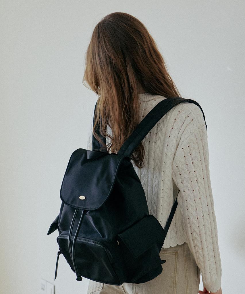 Yuppe Pocket Nylon Backpack_Black
