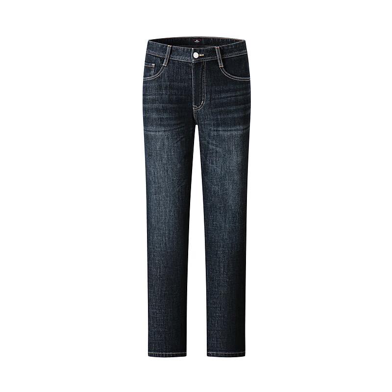 Septwolves Men's Winter Fleece-Lined Straight-Leg Jeans