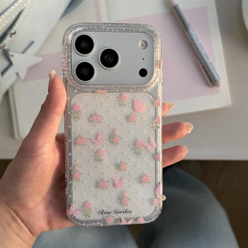 

Elegantly Designed iPhone 17/16 Pro Max/15/14 Case with Flowers and Butterflies iPhone 17