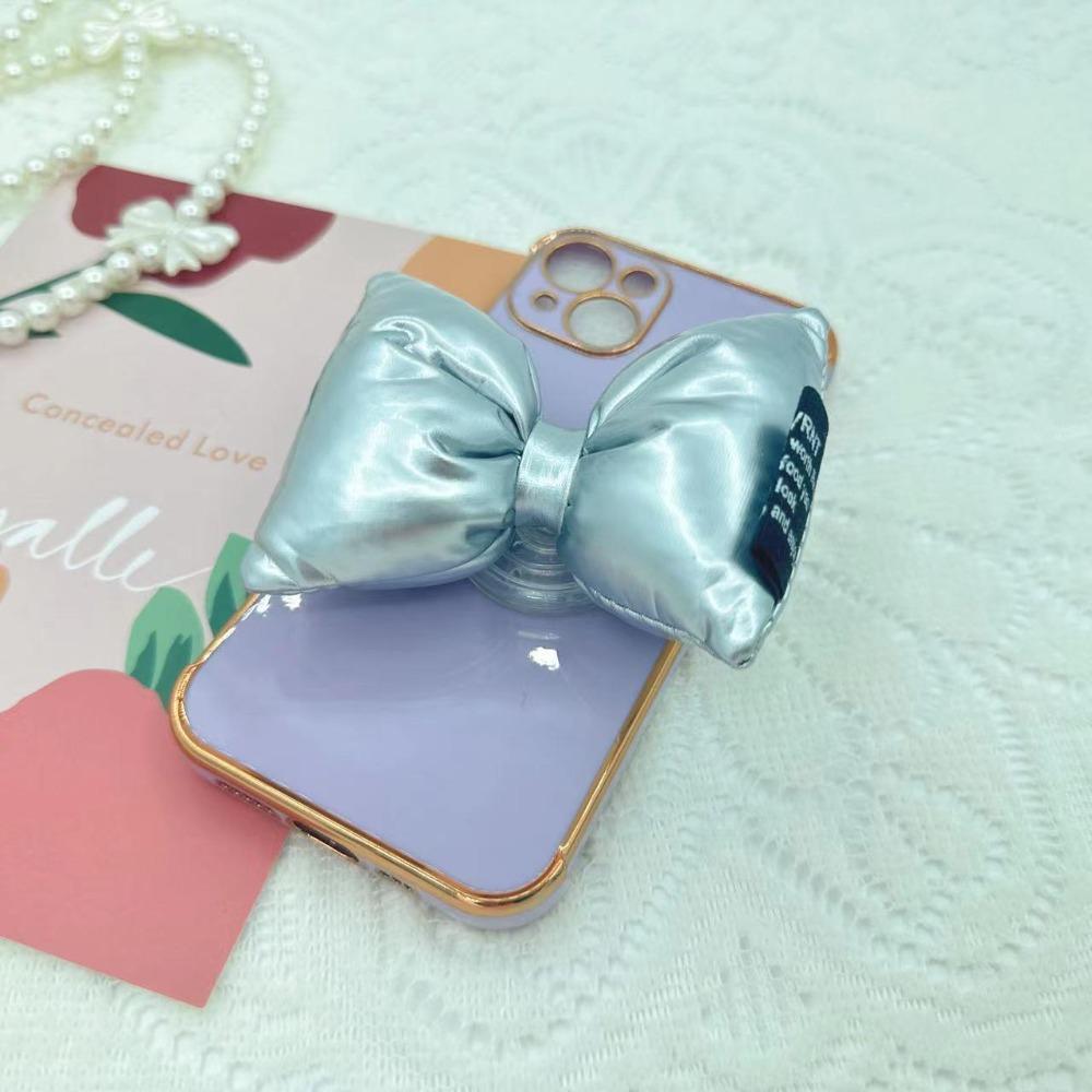 Korea Cute 3D Down Jacket Bowknot Bracket Phone Grip Tok Griptok Lovely Holder Ring For iPhone Samsung Accessories Phone Holder