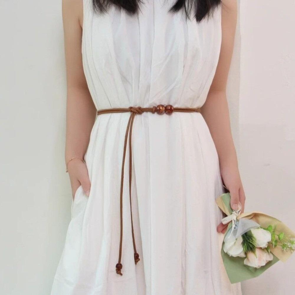 Slim Rope Waist Chain Adjustable Thin Belt Fashion Leather Waistband Jackets