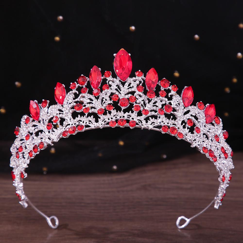 DIEZI Elegant Korean Pink Crystal Crown For Women Girls Wedding Vintage Bride Queen Bridal Tiaras Hair Accessories Headbands