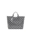 Letter tote bag, new transparent simple largecapacity handbag, retro plaid women's bag