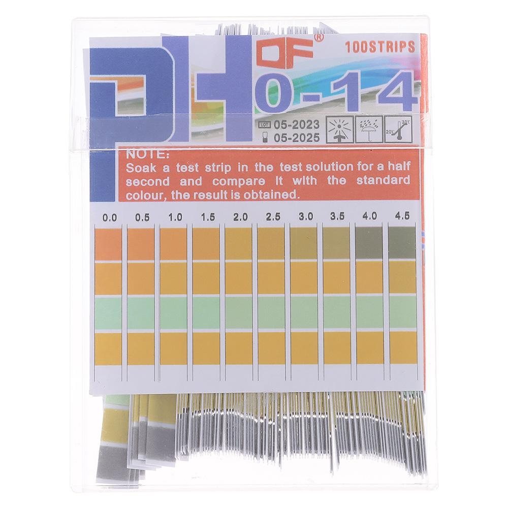

size Good Quality Full Range High Accuracy 0.5 Accuracy 100ct pH Test Paper pH Test Strips 0-14