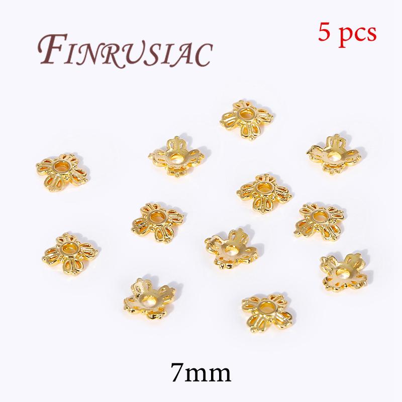 18K Gold Plated Bead End Caps For Jewelry Making Supplies Spacer Bead Caps DIY Accessories