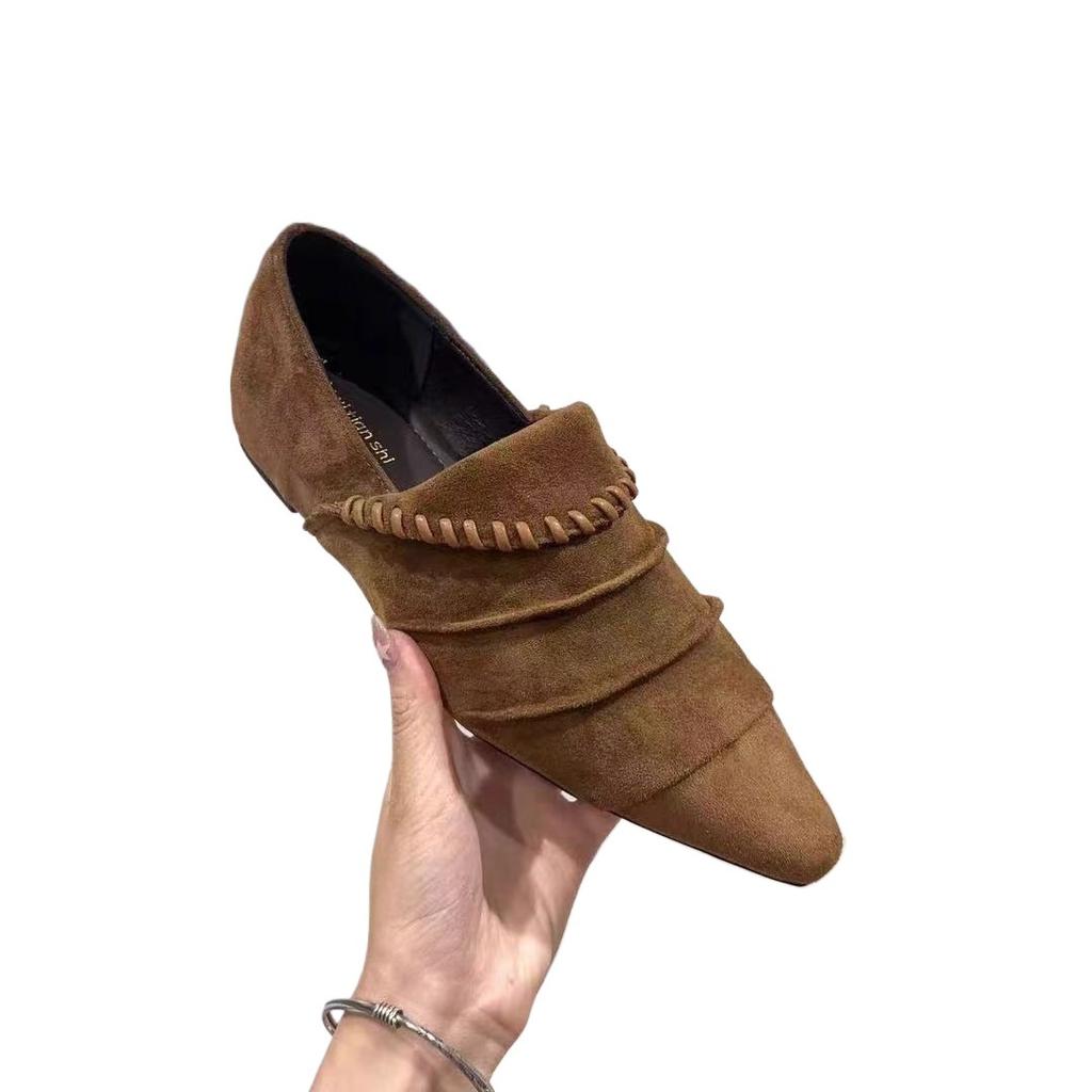 Herbst und Winter Neu Europäische Station 2025 Neue Damenschuhe Lässig Spitz Zehe Flach Damen Einzel Schuhe Alle Jahreszeiten