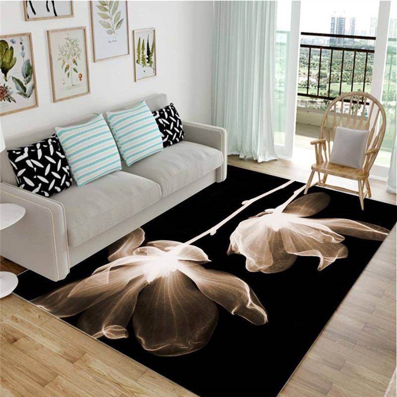 Simple black and white home personalized carpet, living room, bedroom, coffee table, floor mat, household washing mat