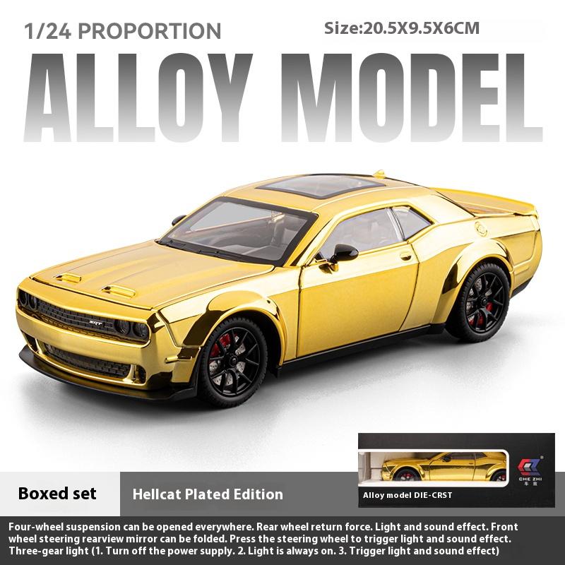 1/24 Dodge Hellcat Electroplating Version Car Model Alloy Die Cast Sports Car Toy Adult Collectible Ornaments Boy Birthday Gift