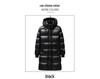 Men's and Women's Black and Gold Hooded Long Down Jacket - Thickened for Cold Protection