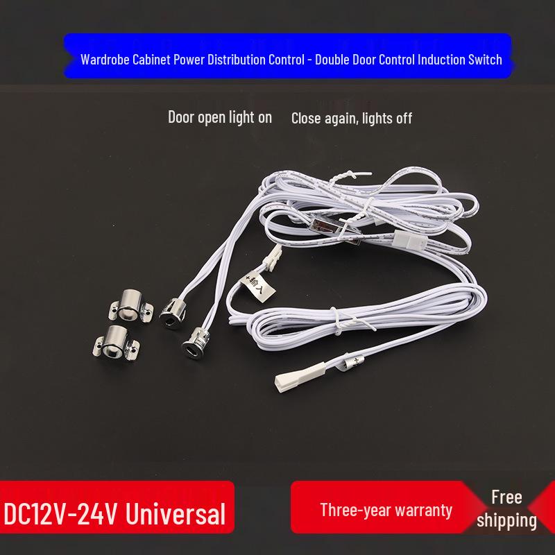 LED Strip Light with Induction Control for Wine Cabinets and Wardrobes, DuPont Interface, 12V Transformer Included