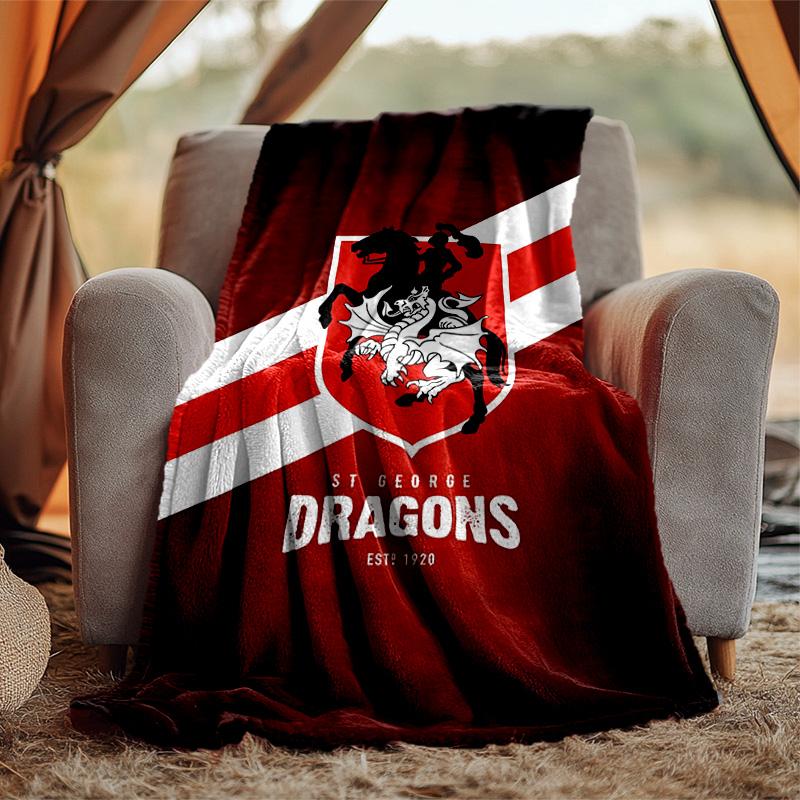 St George Illawarra Flannel Blanket Soft Warm All-Season Throw, Design for Camping, Car Travel, Hiking Sofa, Bed, Office Perfect Gift for Parties