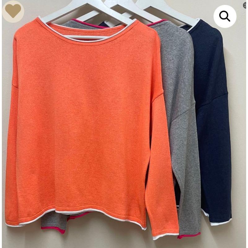New Clothing Women Round Neck Jump Color Core Yarn Long-sleeved Sweater for Women's Versatile Casual and Elegant Loose Pullover