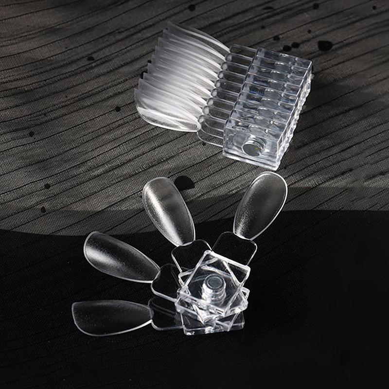 24Pcs Polish Color Chart Magnetic False Nail Tip Display Clear Color Card Polish Gel Stand Board Nail Palette Nail Glue Practice