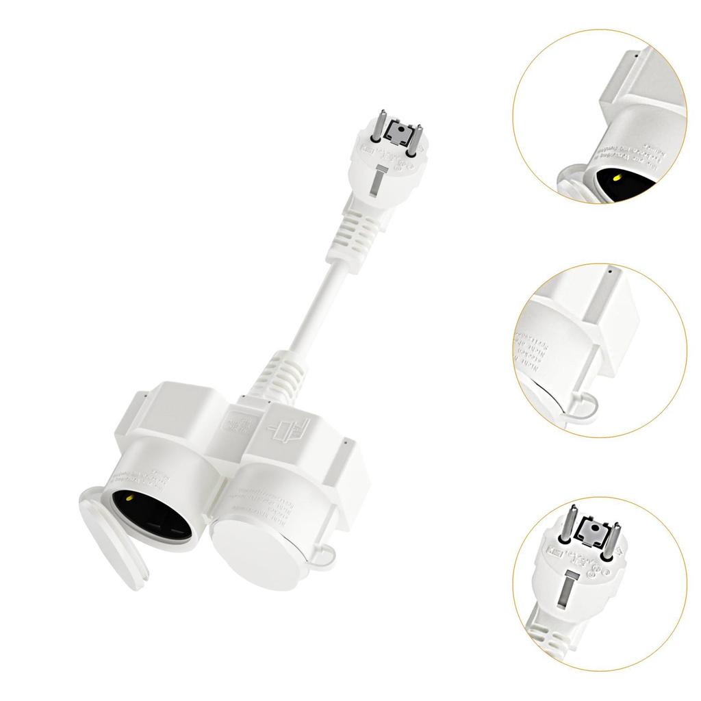 EU Europe Schutzkontakt Male To Female Extension Cable Professional Outdoor Outlet Power Cord Splitter 16A 250V IP44 Waterproof