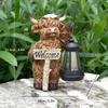 JYL TS/143,Solar Highland Cow Figurine Yak Garden Statue Outdoor Garden Decor Resin Craft