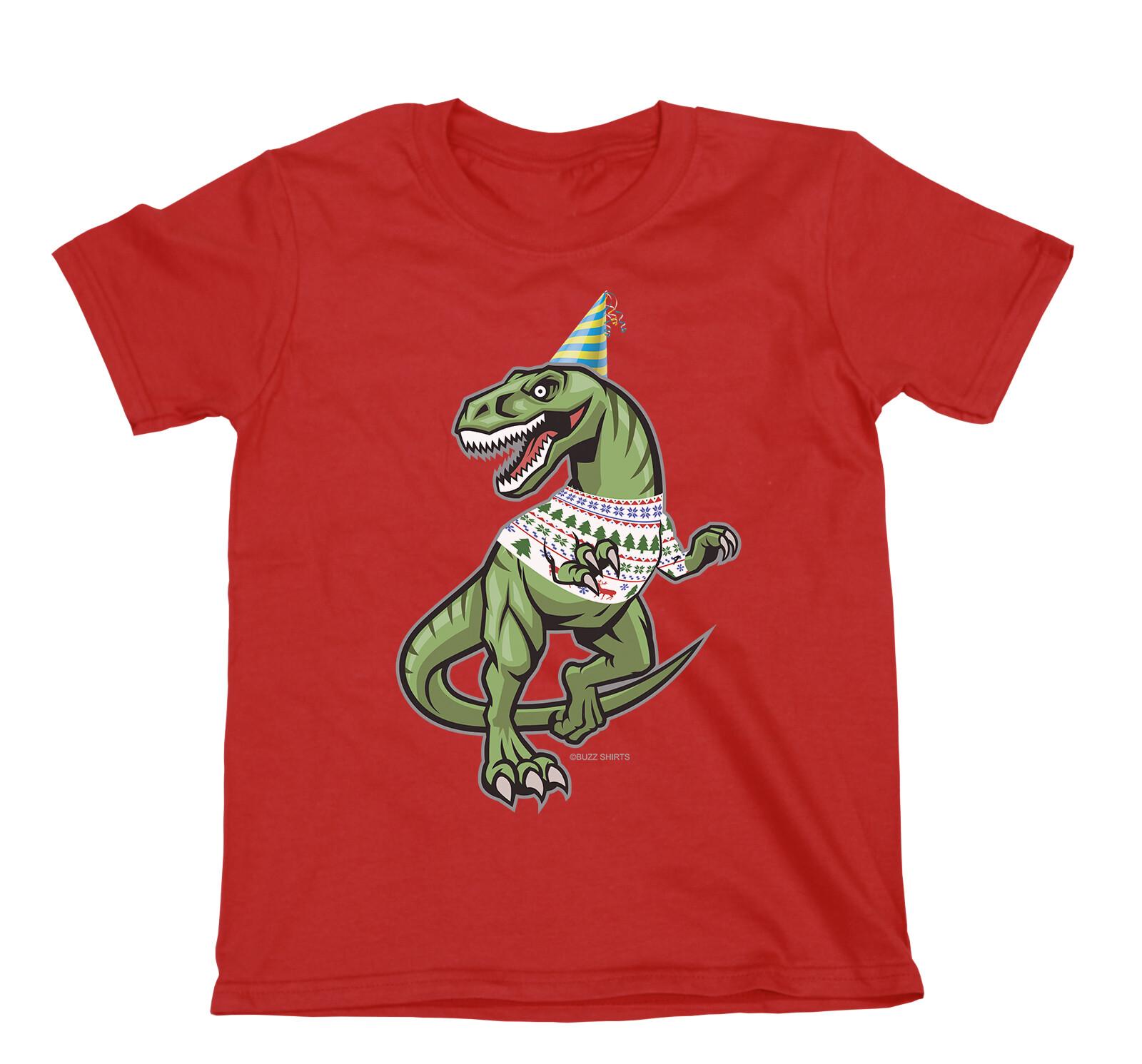 Christmas T-Rex Clothin T-Shirt Mens Womens Tees Top Funny Dinosaur Boys Girls Xmas Gift Present XL