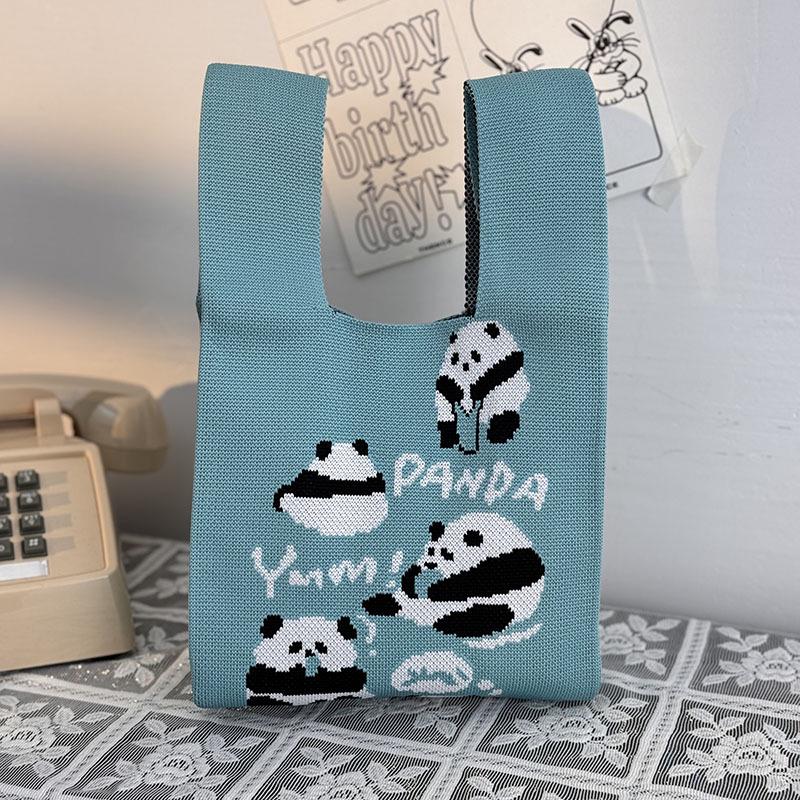 Kuanzhai Alley Souvenir: Chengdu Panda Grandpa Knitted Women's Tote Bag