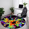 1pc Psychedelic Cat Carpet, Round Non Slip Durable Large Size Office Carpet, Suitable for Office
