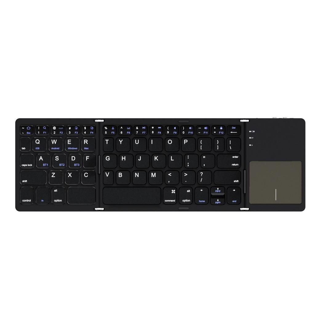 Portable Three-Fold Bluetooth Keyboard B033 for Phones, Tablets, Laptops