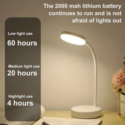 LED Night Light 3 Levels Dimmable Flicker Free Eye Protection USB Rechargeable Battery Powered Portable Touch Table Light