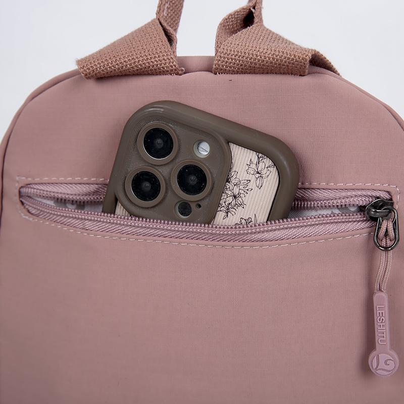 Casual Women's Backpack Lightweight Spring New Style Artistic Pure Color Travel Nylon Street Trend Breathable Small Size Backpack
