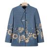 Elderly Women's Spring Coat, New Style for 60-70-Year-Olds, Stand-Up Collar, Long-Sleeve Top for Grandma 