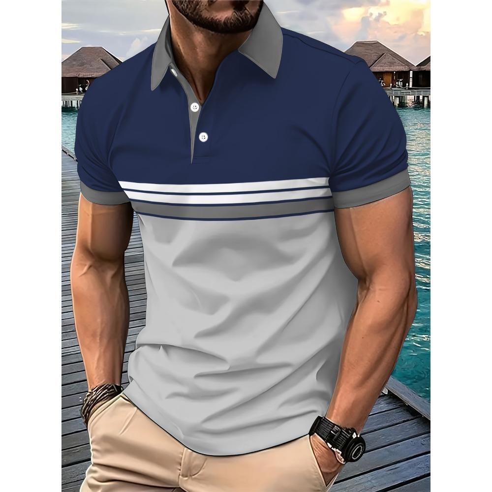 Мужская футболка-поло изготовлена с использованием технологии 3D-печати, она дышащая, легкая, повседневная и модная S