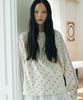 KOOKEESEE Waffle Lachlan Sleeve T-Shirt_Flower_Ivory