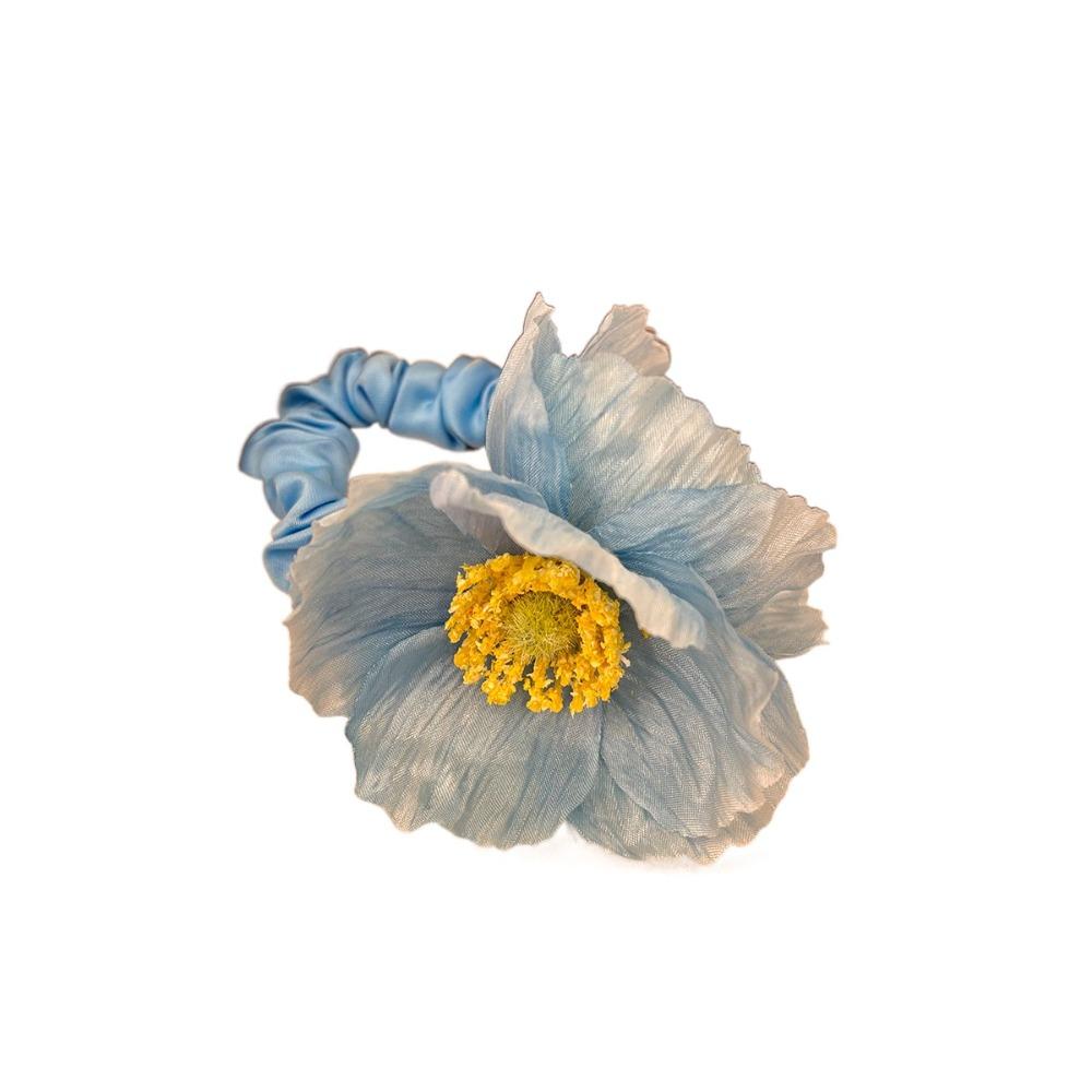 

Корейский стиль Кольцо для волос в виде толстой кишки Тканевая эластичная резинка для волос Индивидуальная резинка для волос с цветком Повседневная синий