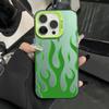Creative Fashion Flame Fire Phone Case For iPhone 15 14 13 12 16 Pro Max 7 Plus X XR Shockproof Electroplated Lens Bumper Cover