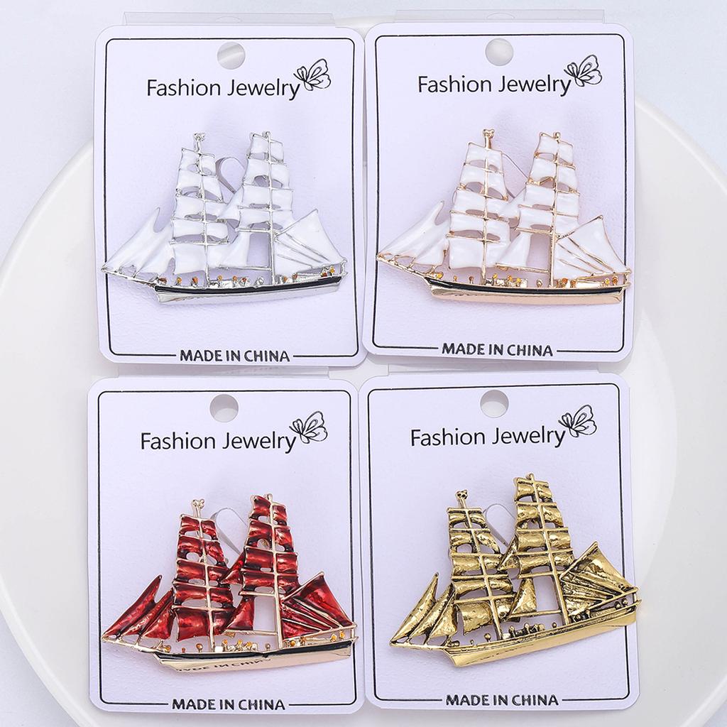 Sailboat Badge Women Enamel Boat Brooch Pins Gifts