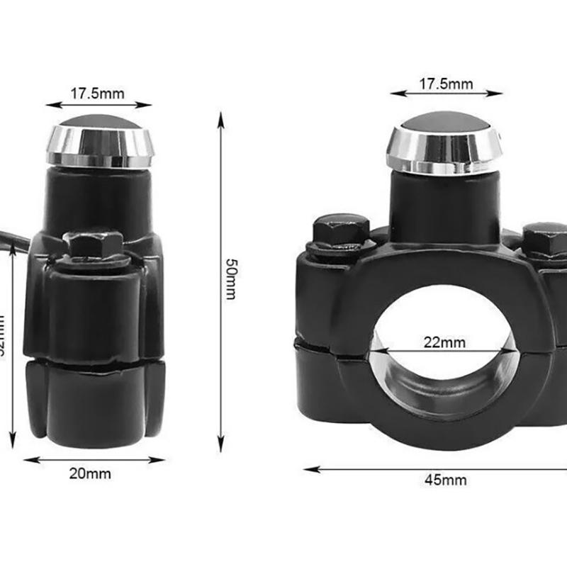 Universal 7/8" Motorradschalter Lenkerhalterung Hupe Scheinwerfer Stroboskop Momenttaster Aluminiumlegierung Interruptor