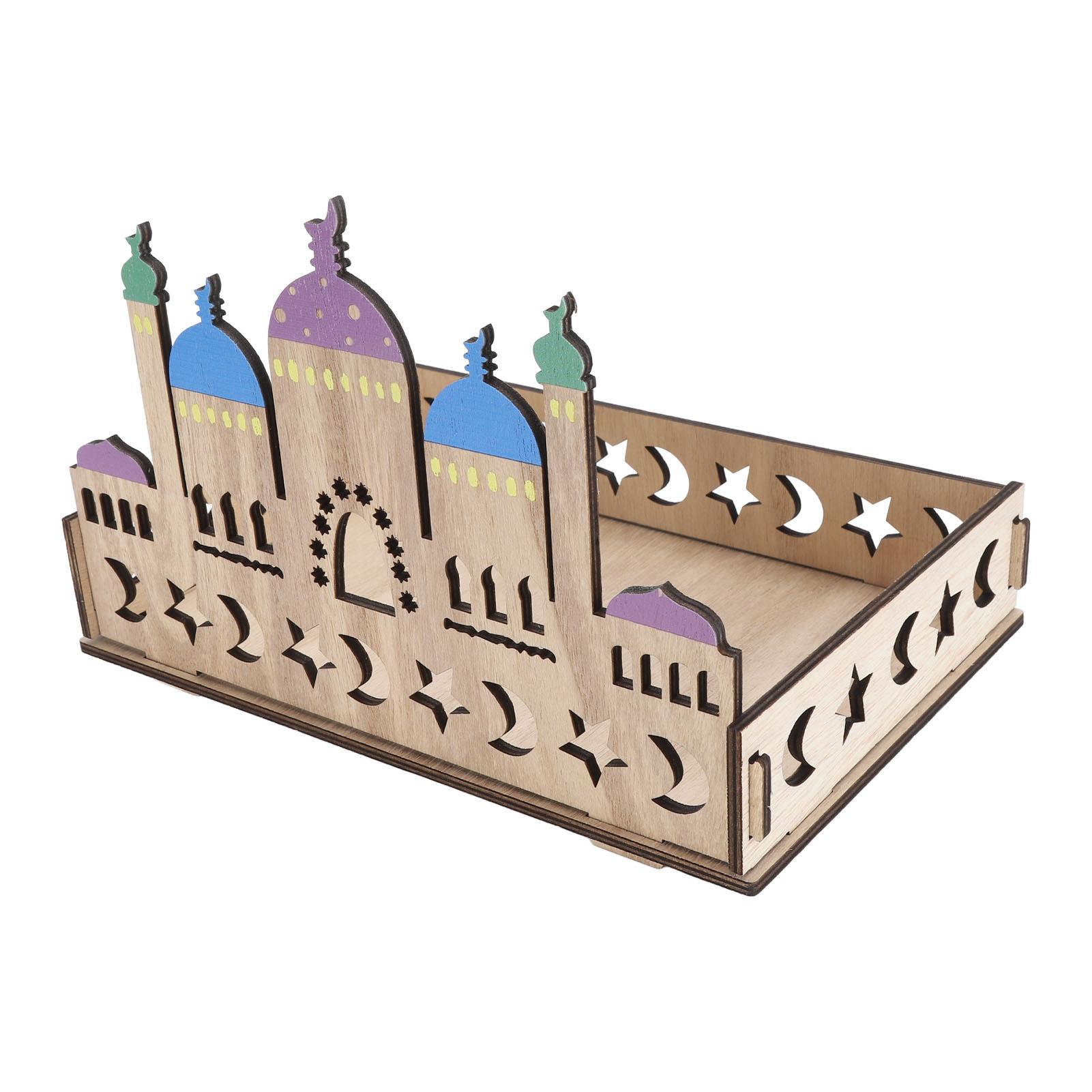 

Рамадан Мубарак деревянный поднос для десертов мусульманская прямоугольная тарелка десертная еда фрукты хранение столовая посуда EID