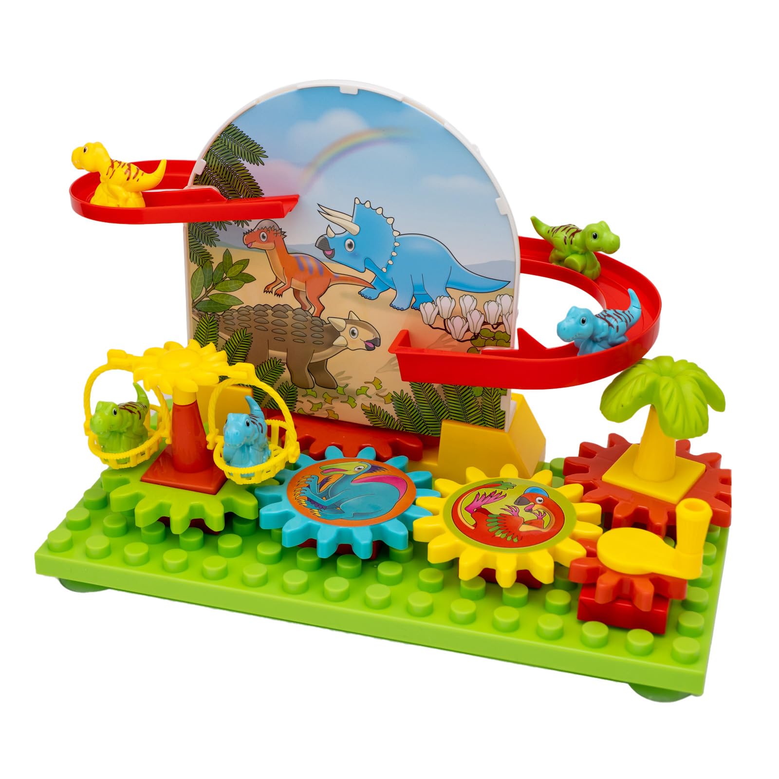

Onda Block Toy Dinosaur Large Block Assembly Kit Slide Swing Gear Sliding DINO Park Toy Educational Toy 3D Puzzle cannot be [Color specified]