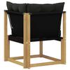 Outdoor Corner Sofa Solid Acacia Wood Frame and Textilene Fabric White