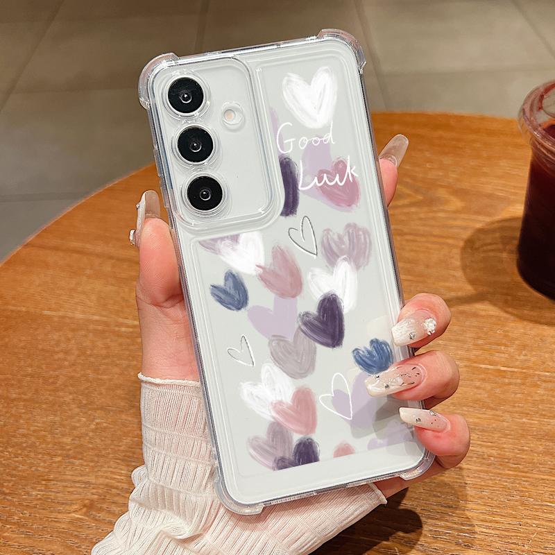 

Tiny Hearts Clear Case For Samsung Galaxy S25 Edge S24 FE S25 S24 S23 Ultra S22 Plus A36 A56 A16 A55 A54 A15 5G TPU Phone Cover Galaxy S23+