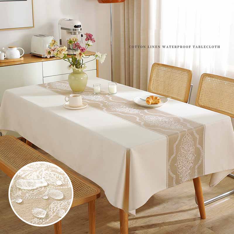 Thickened Imitation Cotton Linen Dining Household Square Wear-resistant Waterproof Oil Proof Tablecloth