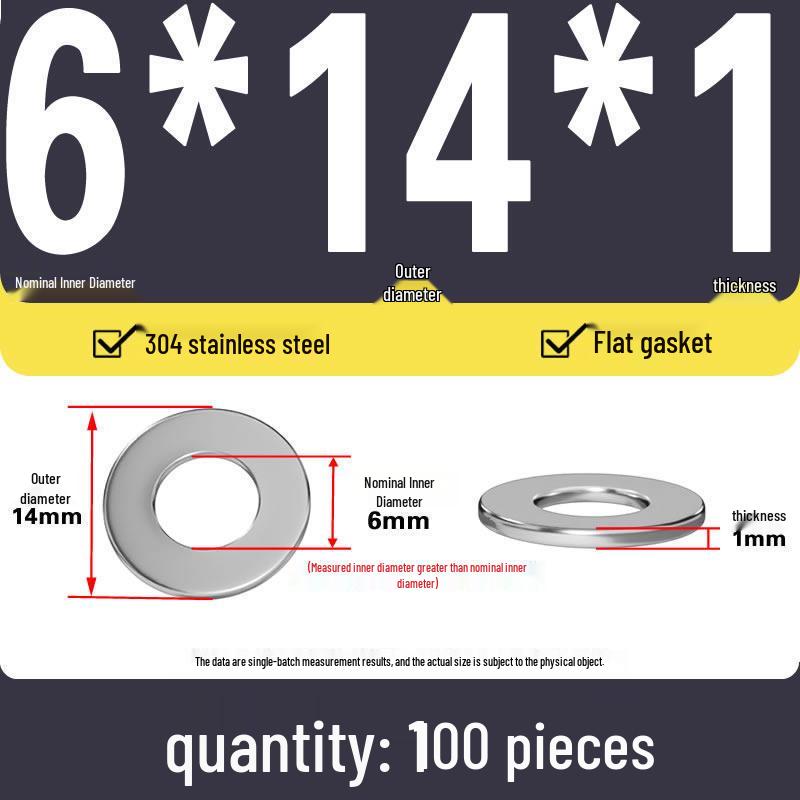 Plochá podložka z nerezové oceli 304 pro nastavení vůle hřídele (0,1/0,2/0,3 mm)