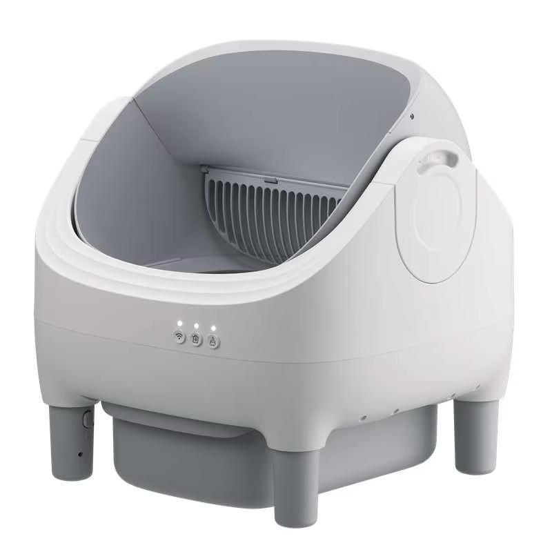 2026 New Smart App Control Open-top Automatic cat Box Basin with Dual Safety Sensors Self Cleaning Gift a cat Mat