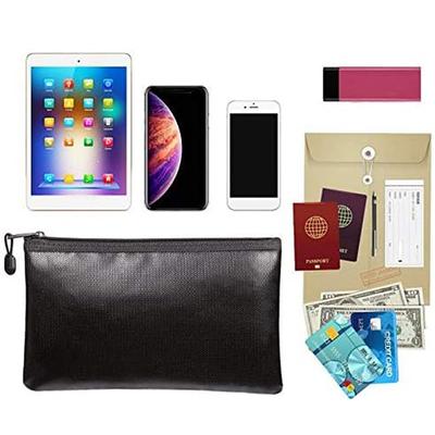 Fireproof Document Bag Waterproof Money Bag Fire Safe Storage Pouch with Zipper Cash File Envelope Holder for Home Office Safety