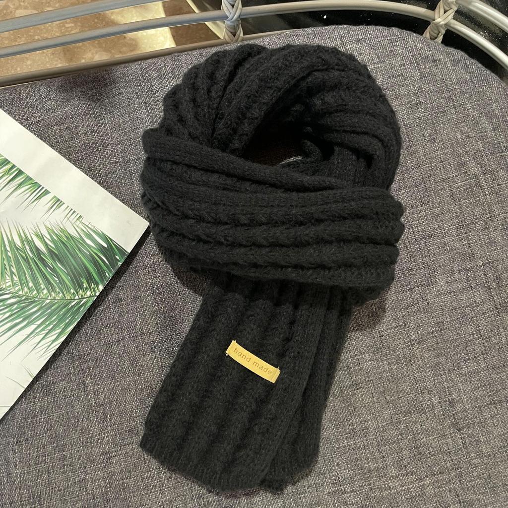 Korean version of the new hollow wool knitted scarf women's autumn and winter warm fashion versatile soft waxy scarf