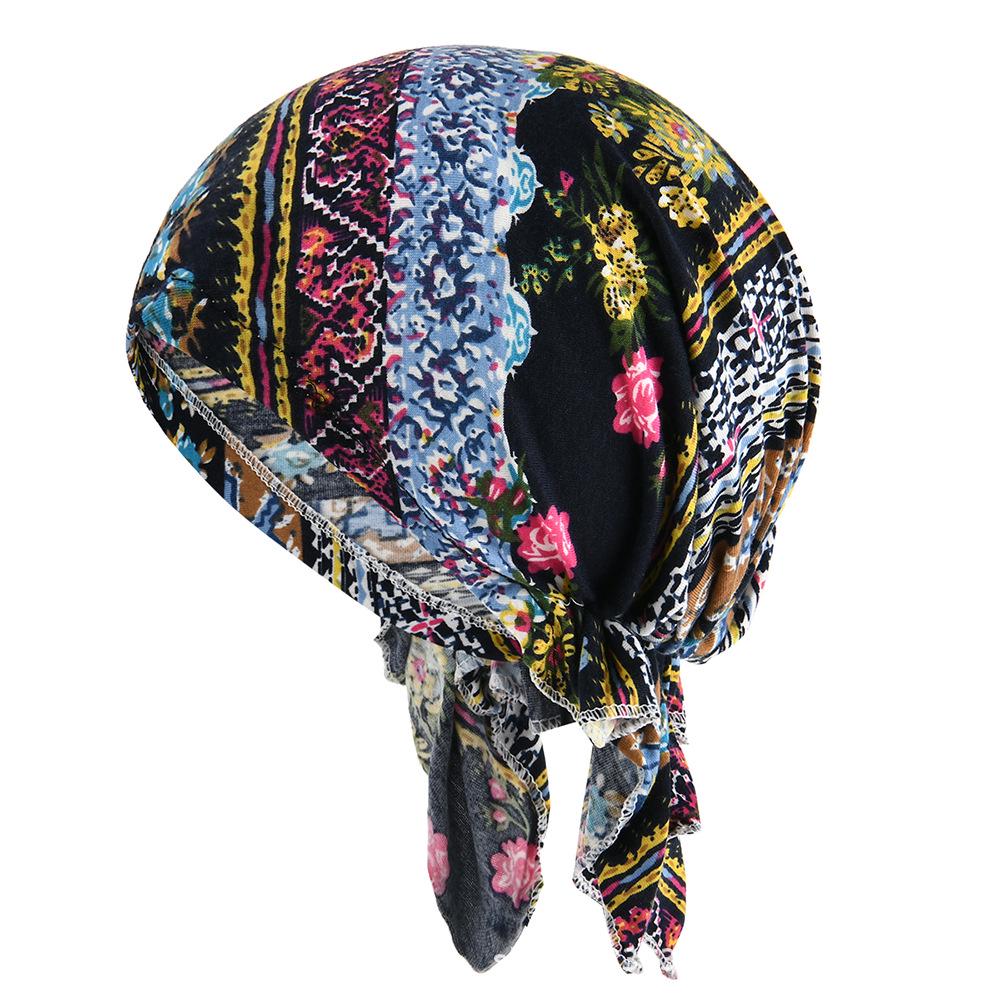Printed Triangle Hat - Spring/Summer Thin Cotton Headscarf, Breathable Sun Protection Adult Hat Covering