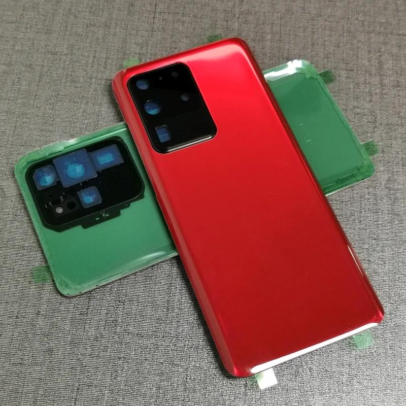 

Back glass Cover For Samsung Galaxy S20 Ultra Rear Housing Cover Replacement With Camera Lens S20Ultra SM-G988 G988 G988B красный