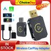 2 in 1 Wired to Wireless Carplay Android Auto Adapter Mini Box Car USB Dongle Plug&Play for OEM Wired CarPlay/Andriod Auto Cars